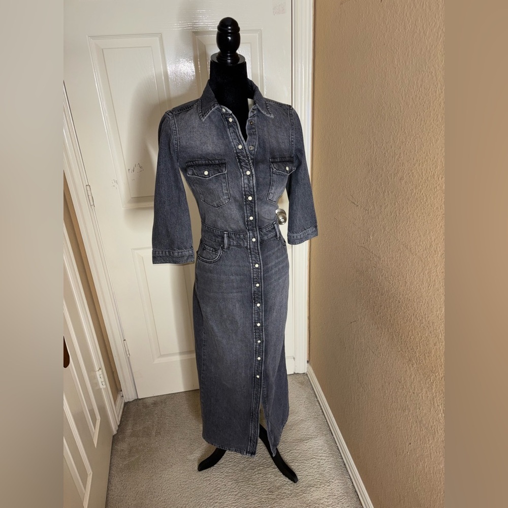 New AllSaints Blair Denim dress Size 0​ - Picture 3 of 14
